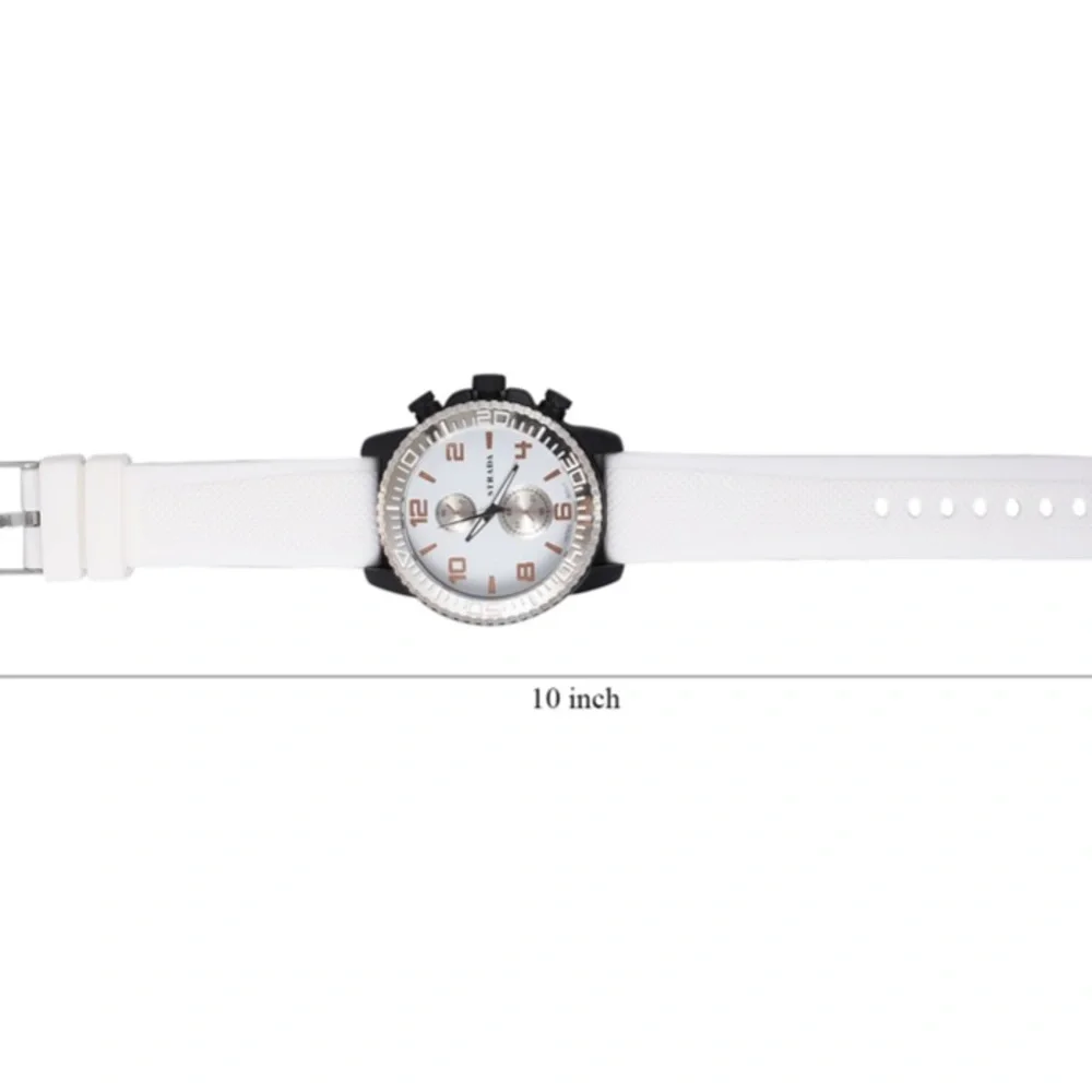 Watch with White Silicone Strap